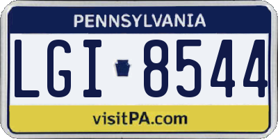 PA license plate LGI8544