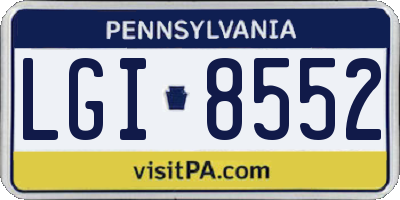 PA license plate LGI8552