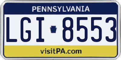 PA license plate LGI8553