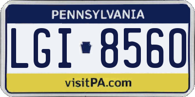 PA license plate LGI8560