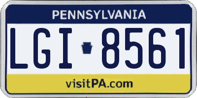 PA license plate LGI8561