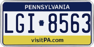 PA license plate LGI8563