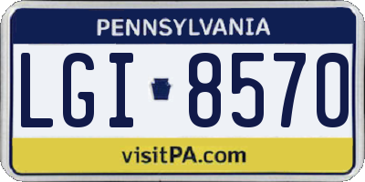 PA license plate LGI8570