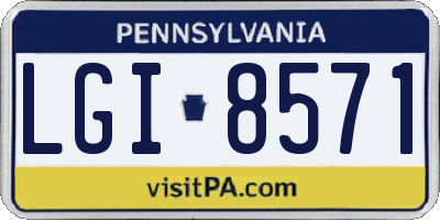 PA license plate LGI8571
