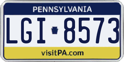 PA license plate LGI8573