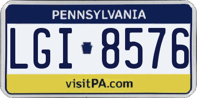 PA license plate LGI8576