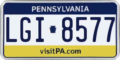 PA license plate LGI8577