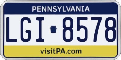 PA license plate LGI8578