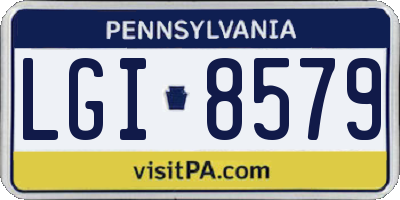 PA license plate LGI8579