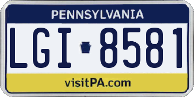 PA license plate LGI8581
