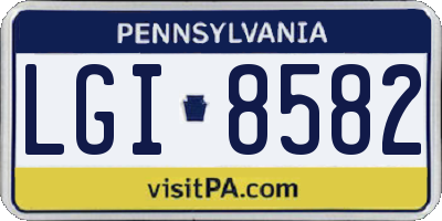 PA license plate LGI8582