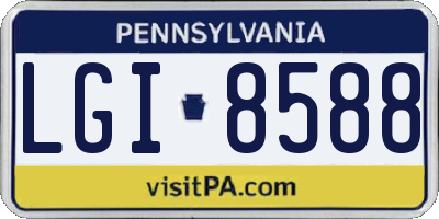PA license plate LGI8588