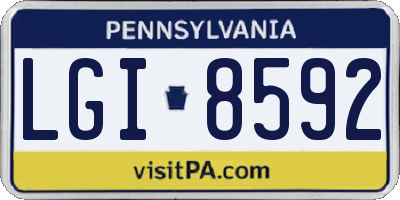 PA license plate LGI8592