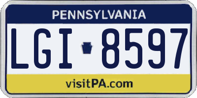 PA license plate LGI8597