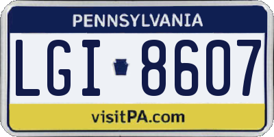 PA license plate LGI8607