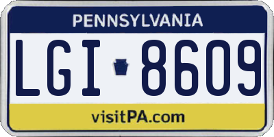 PA license plate LGI8609