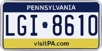 PA license plate LGI8610