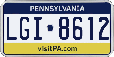 PA license plate LGI8612