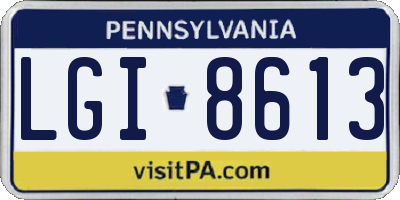 PA license plate LGI8613