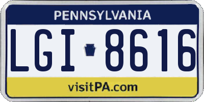 PA license plate LGI8616