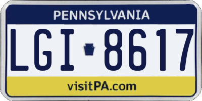 PA license plate LGI8617