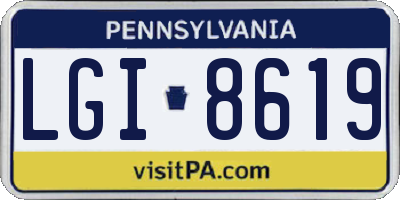PA license plate LGI8619