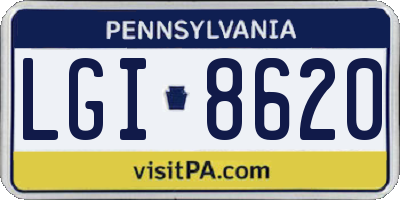 PA license plate LGI8620