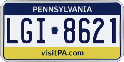 PA license plate LGI8621