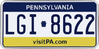PA license plate LGI8622