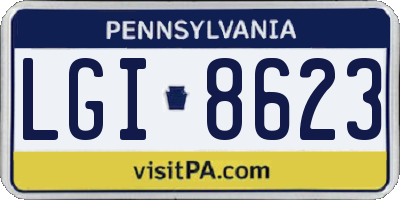PA license plate LGI8623