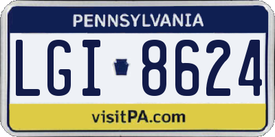 PA license plate LGI8624