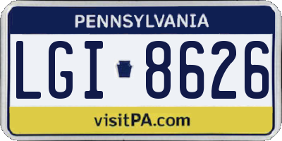 PA license plate LGI8626