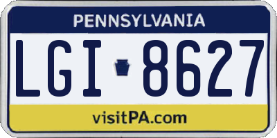 PA license plate LGI8627