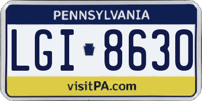 PA license plate LGI8630