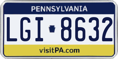 PA license plate LGI8632