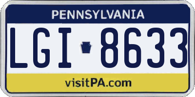 PA license plate LGI8633