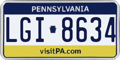 PA license plate LGI8634