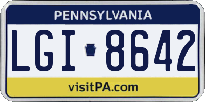PA license plate LGI8642