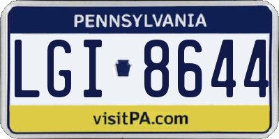 PA license plate LGI8644