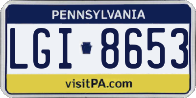 PA license plate LGI8653