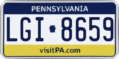 PA license plate LGI8659