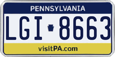 PA license plate LGI8663