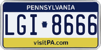 PA license plate LGI8666