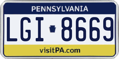 PA license plate LGI8669