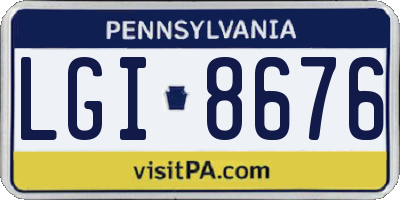 PA license plate LGI8676