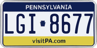 PA license plate LGI8677
