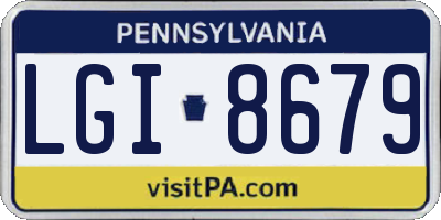 PA license plate LGI8679