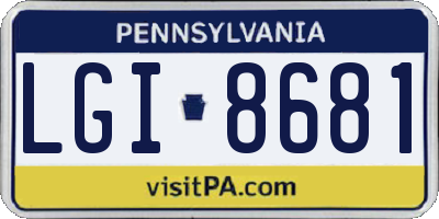 PA license plate LGI8681