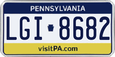 PA license plate LGI8682