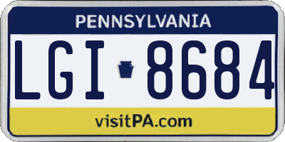 PA license plate LGI8684